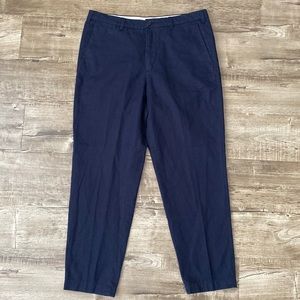 Arket Navy Cotton Linen Trousers